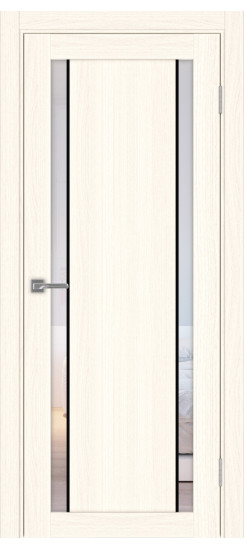 Межкомнатная дверь Турин_522АПС.212 молдинг алюм.чёрн.60  Ясень светлый
