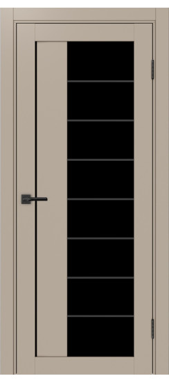 Межкомнатная дверь Турин_524АСС.22 молдинг алюм.чёрн.60  Мокко