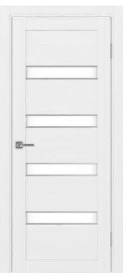 Межкомнатная дверь Турин_505AПC.12 молдинг алюм.хром.30  Белый лёд