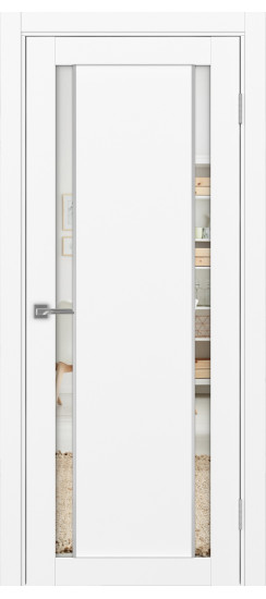 Межкомнатная дверь Турин_522AПП.212 молдинг алюм.хром.60  Белый снежный
