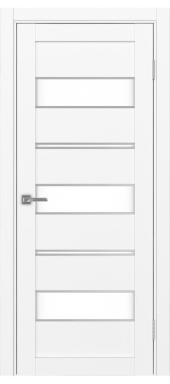 Межкомнатная дверь Турин_526АППmax.122 молдинг алюм.хром.40  Белый снежный