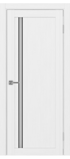 Межкомнатная дверь Турин_527АПС.121 молдинг алюм.чёрн.35  Белый лёд