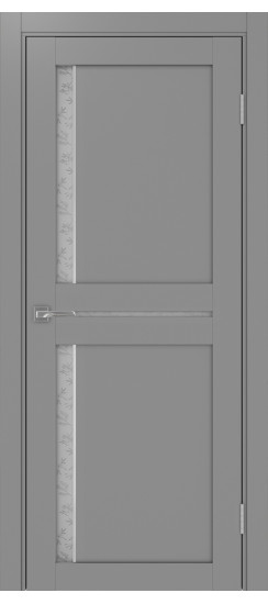 Межкомнатная дверь Турин_523АПС.221 молдинг алюм.хром.60  Серый