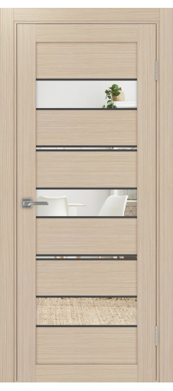 Межкомнатная дверь Турин_526АППmax.122 молдинг алюм.чёрн.40  Дуб беленый FL