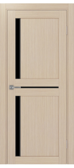 Межкомнатная дверь Турин_523АПП.221 молдинг алюм.чёрн.60  Дуб беленый FL