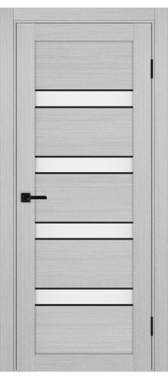 Межкомнатная дверь Турин_505AПC.12 молдинг алюм.чёрн.30  Дуб серый FL