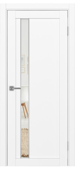 Межкомнатная дверь Турин_528AПП.121 молдинг алюм.хром.60  Белый снежный