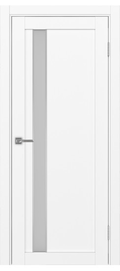 Межкомнатная дверь Турин_528AПС.121 молдинг алюм.хром.60  Белый снежный