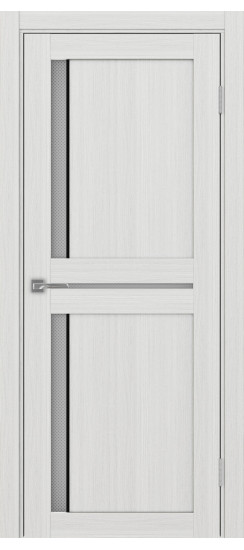 Межкомнатная дверь Турин_523АПС.221 молдинг алюм.чёрн.60  Ясень серебристый