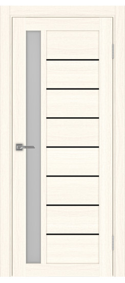 Межкомнатная дверь Турин_554АПП.21 молдинг алюм.чёрн.60  Ясень светлый