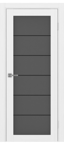 Межкомнатная дверь Турин_501АСС.2 молдинг алюм.чёрн.30  Белый лёд