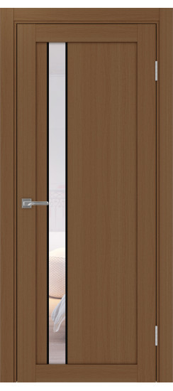 Межкомнатная дверь Турин_528AПС.121 молдинг алюм.чёрн.60  Орех NL