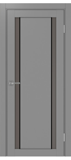 Межкомнатная дверь Турин_522АПС.212 молдинг алюм.чёрн.60  Серый