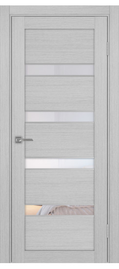 Межкомнатная дверь Турин_505AПC.12 молдинг алюм.хром.30  Дуб серый FL
