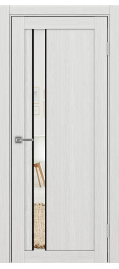 Межкомнатная дверь Турин_528AПП.121 молдинг алюм.чёрн.60  Ясень серебристый