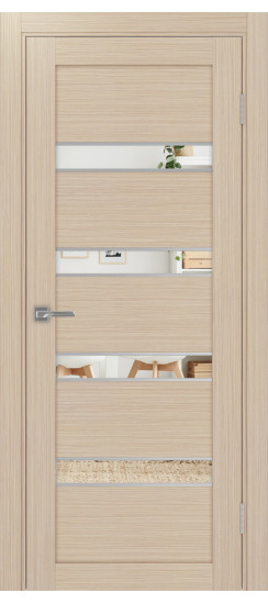 Межкомнатная дверь Турин_505AПC.12 молдинг алюм.хром.30  Дуб беленый FL