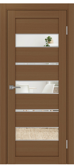 Межкомнатная дверь Турин_526АППmax.122 молдинг алюм.хром.40  Орех NL