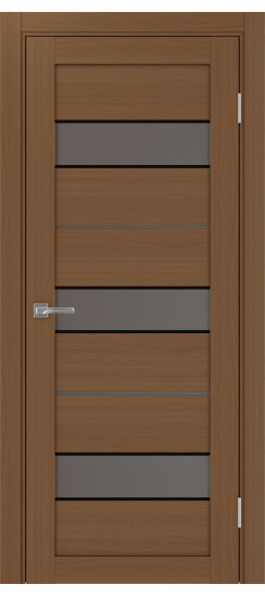 Межкомнатная дверь Турин_526АПС.122 молдинг алюм.чёрн.40  Орех NL