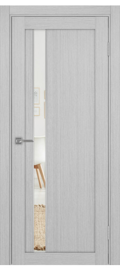 Межкомнатная дверь Турин_528AПП.121 молдинг алюм.хром.60  Дуб серый FL