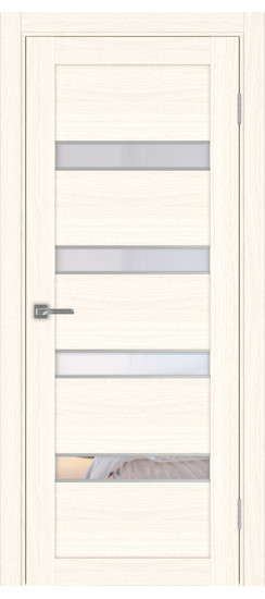 Межкомнатная дверь Турин_505AПC.12 молдинг алюм.хром.30  Ясень светлый