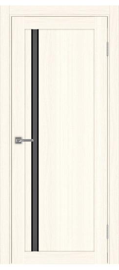 Межкомнатная дверь Турин_527АПС.121 молдинг алюм.чёрн.35  Ясень светлый