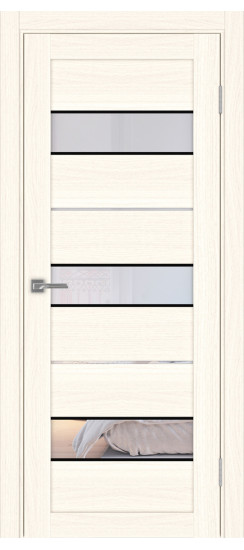 Межкомнатная дверь Турин_526АПС.122 молдинг алюм.чёрн.40  Ясень светлый