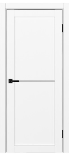 Межкомнатная дверь Турин_502АПП.11 молдинг алюм.чёрн.35  Белый снежный