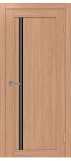 Межкомнатная дверь Турин_527АПС.121 молдинг алюм.чёрн.35  Ясень тёмный