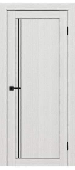 Межкомнатная дверь Турин_566АПП.111 молдинг алюм.чёрн.35  Ясень серебристый