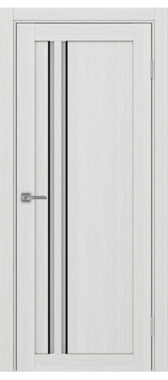 Межкомнатная дверь Турин_525АПС.121 молдинг алюм.чёрн.60  Ясень серебристый