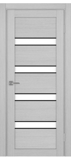 Межкомнатная дверь Турин_505AПC.12 молдинг алюм.чёрн.30  Дуб серый FL