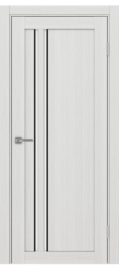 Межкомнатная дверь Турин_525АПС.121 молдинг алюм.чёрн.60  Ясень серебристый