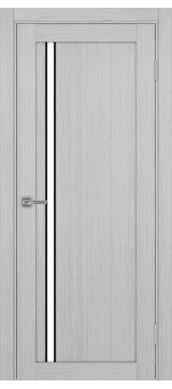 Межкомнатная дверь Турин_527АПС.121 молдинг алюм.чёрн.35  Дуб серый FL