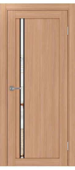 Межкомнатная дверь Турин_527АПС.121 молдинг алюм.чёрн.35  Ясень тёмный