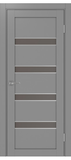 Межкомнатная дверь Турин_505AПC.12 молдинг алюм.хром.30  Серый