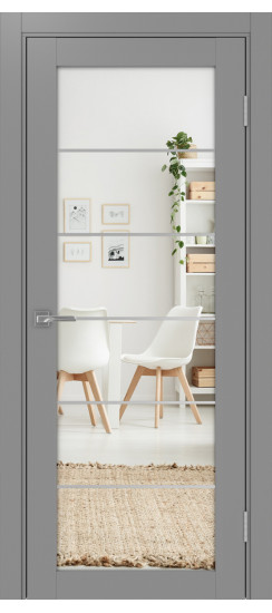 Межкомнатная дверь Турин_501АСС.2 молдинг алюм.хром.30  Серый