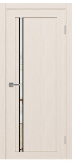 Межкомнатная дверь Турин_527АПС.121 молдинг алюм.чёрн.35  Ясень перламутровый