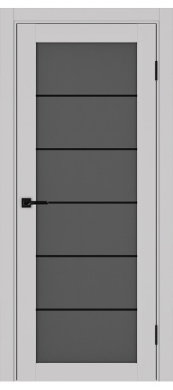 Межкомнатная дверь Турин_501АСС.2 молдинг алюм.чёрн.30  Пепельный