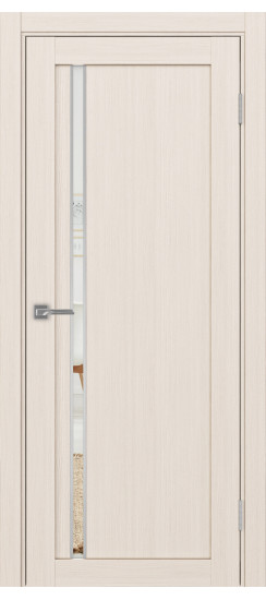 Межкомнатная дверь Турин_527АПС.121 молдинг алюм.хром.35  Ясень перламутровый