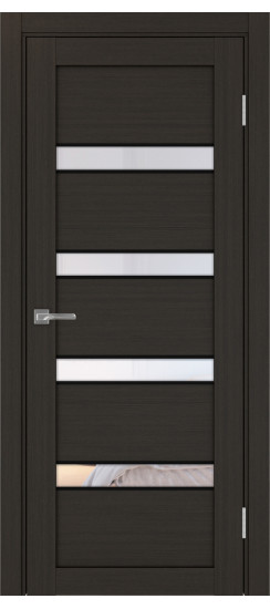 Межкомнатная дверь Турин_505AПC.12 молдинг алюм.чёрн.30  Венге FL