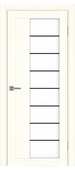 Межкомнатная дверь Турин_524АСС.22 молдинг алюм.чёрн.60  Ясень светлый