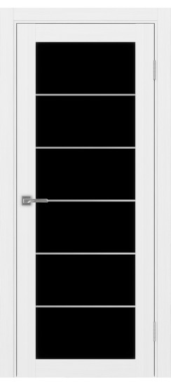 Межкомнатная дверь Турин_501АСС.2 молдинг алюм.хром.30  Белый лёд