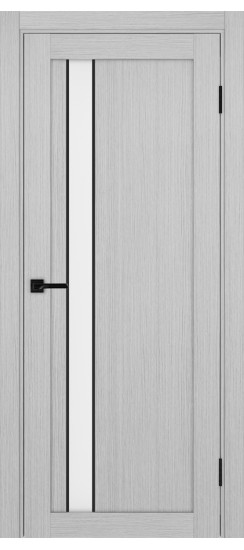 Межкомнатная дверь Турин_528AПС.121 молдинг алюм.чёрн.60  Дуб серый FL
