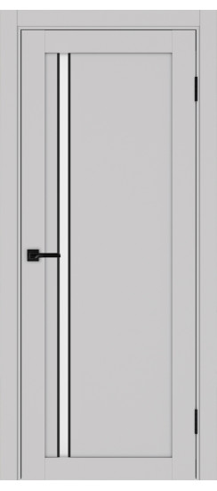 Межкомнатная дверь Турин_527АПС.121 молдинг алюм.чёрн.35  Пепельный