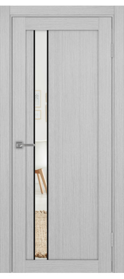 Межкомнатная дверь Турин_528AПП.121 молдинг алюм.чёрн.60  Дуб серый FL