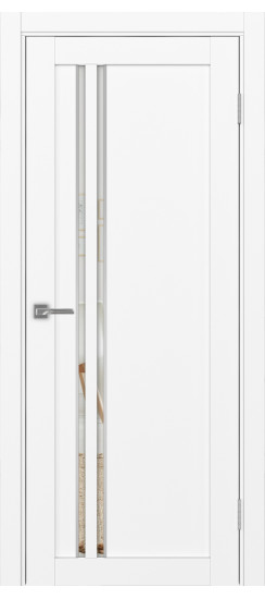 Межкомнатная дверь Турин_525АПС.121 молдинг алюм.хром.60  Белый снежный