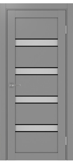 Межкомнатная дверь Турин_505AПC.12 молдинг алюм.чёрн.30  Серый