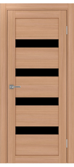 Межкомнатная дверь Турин_505AПC.12 молдинг алюм.чёрн.30  Ясень тёмный