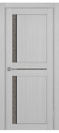 Межкомнатная дверь Турин_523АПС.221 молдинг алюм.чёрн.60  Дуб серый FL
