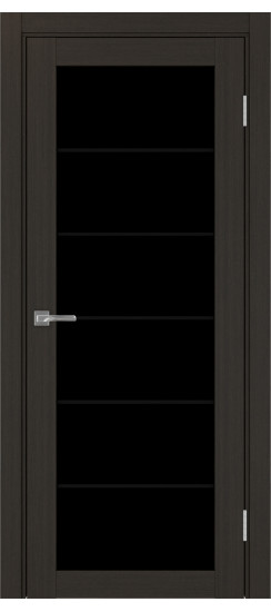 Межкомнатная дверь Турин_501АСС.2 молдинг алюм.чёрн.30  Венге FL